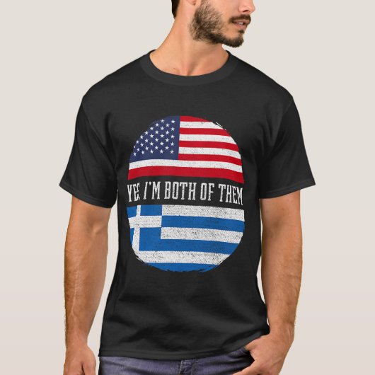 HalfAmerikaans half Grieks Amerikaans erfgoed T-shirt (Voorkant)