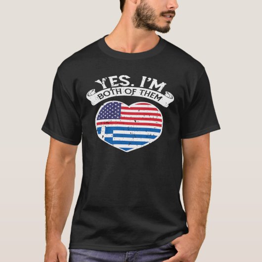 HalfAmerikaans half Grieks Amerikaans erfgoed T-shirt (Voorkant)
