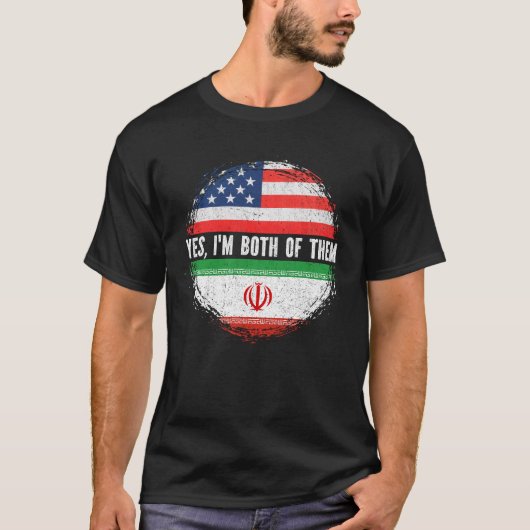 HalfAmerikaans half Iraans Amerikaans erfgoed T-shirt (Voorkant)