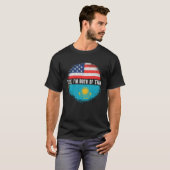 HalfAmerikaans half Kazachstan Vlag Kazachstan T-shirt (Voorkant volledig)