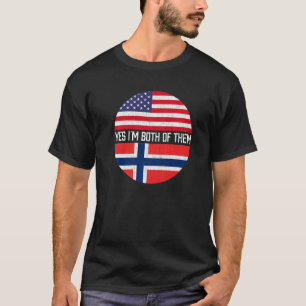 HalfAmerikaans half Noors Amerikaans vlaggegebied T-shirt