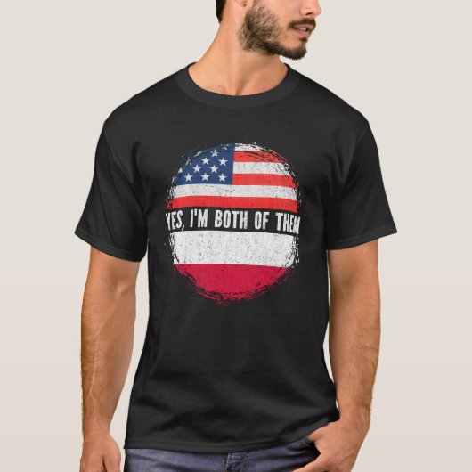 HalfAmerikaans half-Pools Amerikaans erfgoed T-shirt (Voorkant)