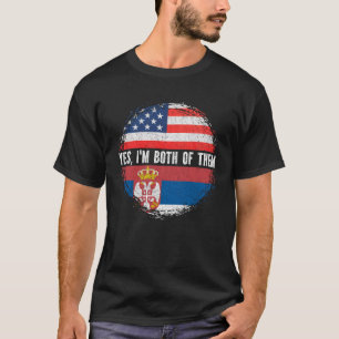HalfAmerikaans half-Servisch Vlag Servië T-shirt
