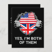 HalfAmerikaans HalfAmerikaans Engeland Vlag Mannen (Voorkant / Achterkant)