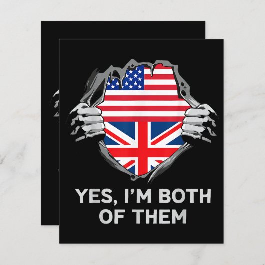 HalfAmerikaans HalfAmerikaans Engeland Vlag Mannen (Voorkant / Achterkant)