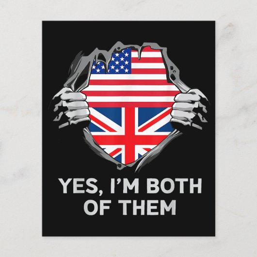 HalfAmerikaans HalfAmerikaans Engeland Vlag Mannen (Voorkant)