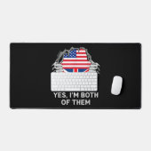 HalfAmerikaans HalfAmerikaans Engeland Vlag Mannen Bureaumat (Keyboard & Muis)