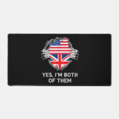 HalfAmerikaans HalfAmerikaans Engeland Vlag Mannen Bureaumat (Voorkant)