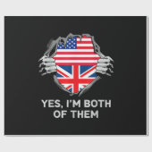 HalfAmerikaans HalfAmerikaans Engeland Vlag Mannen Cadeaupapier (Vlak)