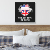 HalfAmerikaans HalfAmerikaans Engeland Vlag Mannen Canvas Afdruk (Insitu (Slaapkamer))