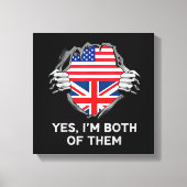 HalfAmerikaans HalfAmerikaans Engeland Vlag Mannen Canvas Afdruk (Voorkant)