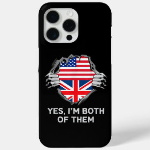 HalfAmerikaans HalfAmerikaans Engeland Vlag Mannen iPhone 15 Pro Max Hoesje