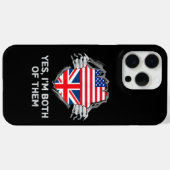 HalfAmerikaans HalfAmerikaans Engeland Vlag Mannen Case-Mate iPhone Case (Achterkant (horizontaal))