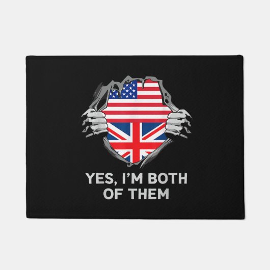 HalfAmerikaans HalfAmerikaans Engeland Vlag Mannen Deurmat (Voorkant)