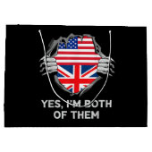 HalfAmerikaans HalfAmerikaans Engeland Vlag Mannen Groot Cadeauzakje (Achterkant)