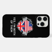 HalfAmerikaans HalfAmerikaans Engeland Vlag Mannen iPhone Hoesje (Achterkant horizontaal)
