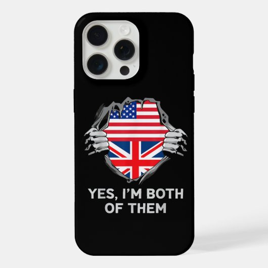 HalfAmerikaans HalfAmerikaans Engeland Vlag Mannen iPhone Hoesje (Achterkant)