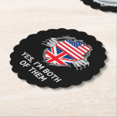 HalfAmerikaans HalfAmerikaans Engeland Vlag Mannen Kartonnen Onderzetters (Gekanteld)