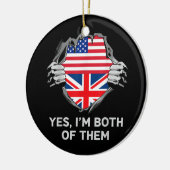 HalfAmerikaans HalfAmerikaans Engeland Vlag Mannen Keramisch Ornament (Links)