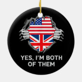 HalfAmerikaans HalfAmerikaans Engeland Vlag Mannen Keramisch Ornament (Achterkant)