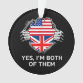 HalfAmerikaans HalfAmerikaans Engeland Vlag Mannen Ornament (voorkant)