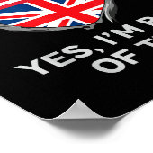 HalfAmerikaans HalfAmerikaans Engeland Vlag Mannen Poster (Hoek)