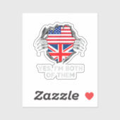 HalfAmerikaans HalfAmerikaans Engeland Vlag Mannen Sticker (Vel)