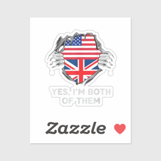 HalfAmerikaans HalfAmerikaans Engeland Vlag Mannen Sticker (Vel)