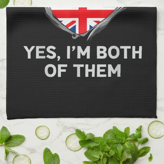 HalfAmerikaans HalfAmerikaans Engeland Vlag Mannen Theedoek (Gevouwen)