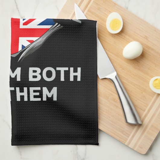 HalfAmerikaans HalfAmerikaans Engeland Vlag Mannen Theedoek (Quarter Fold)