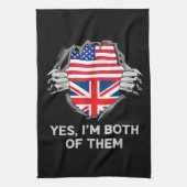 HalfAmerikaans HalfAmerikaans Engeland Vlag Mannen Theedoek (Verticaal)