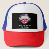 HalfAmerikaans HalfAmerikaans Engeland Vlag Mannen Trucker Pet (Voorkant)