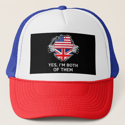 HalfAmerikaans HalfAmerikaans Engeland Vlag Mannen Trucker Pet (Voorkant)
