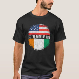 HalfAmerikaans halfAmerikaans Ivoriaans Vlaggensch T-shirt