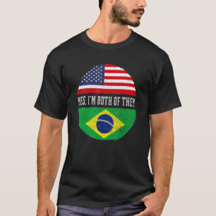 HalfAmerikaans HalfBraziliaans Vlag Brazilië Herit T-shirt