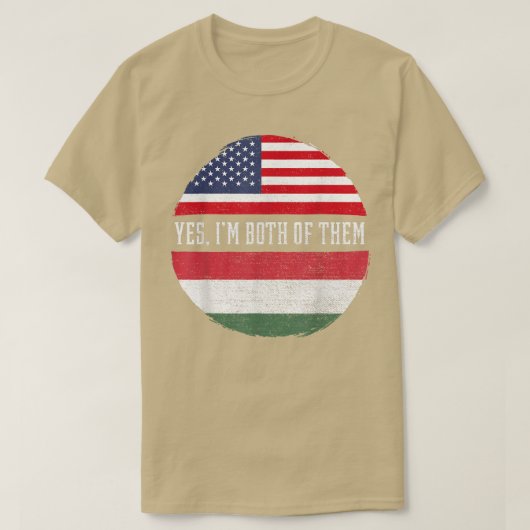 HalfAmerikaans halfHongaars Vlag Hongarije Heri T-shirt (Design voorkant)