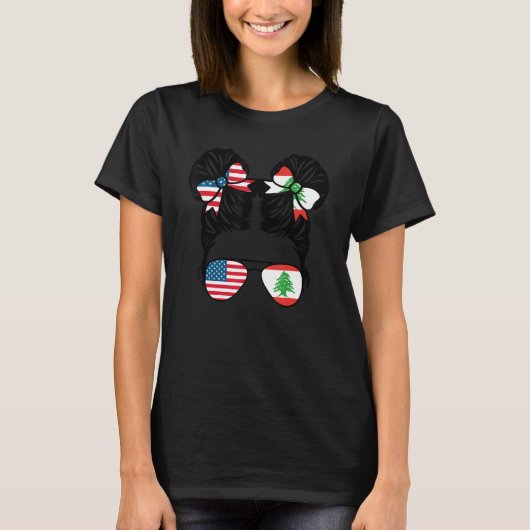 HalfAmerikaans halfLibanees meisje Verenigde State T-shirt (Voorkant)