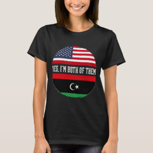 HalfAmerikaans HalfLibisch Amerikaans Vlag Libisch T-shirt