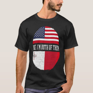 HalfAmerikaans HalmAmerikaans Vlag Maltese Vlag T-shirt