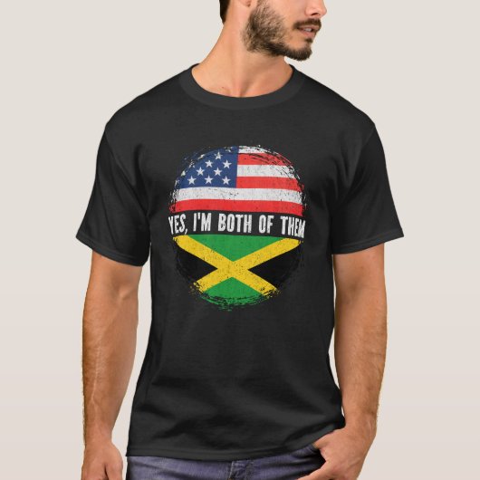HalfAmerikaans-Jamaicaanse vlag Jamaica T-shirt (Voorkant)