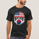 HalfAmerikaans-Koreaanse Amerikaanse vlag Zuid-kor T-shirt (Voorkant)