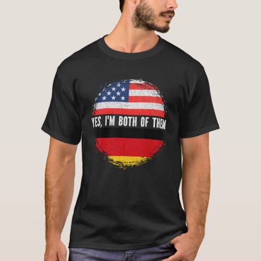 HalfAmerikaanse Amerikaanse halve Duitse vlag Duit T-shirt (Voorkant)