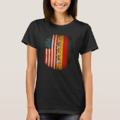 HalfAmerikaanse Amerikaanse vlag Duitsland vlag T-shirt (Voorkant)
