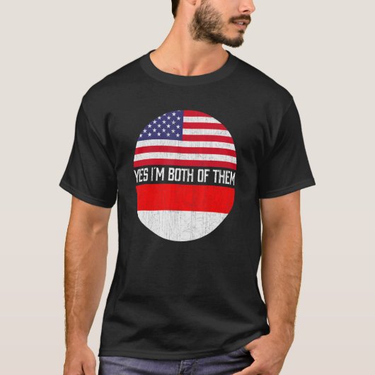 HalfAmerikaanse halfIndonesische Amerikaanse vlagf T-shirt (Voorkant)