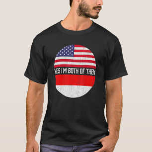 HalfAmerikaanse halfIndonesische Amerikaanse vlagf T-shirt