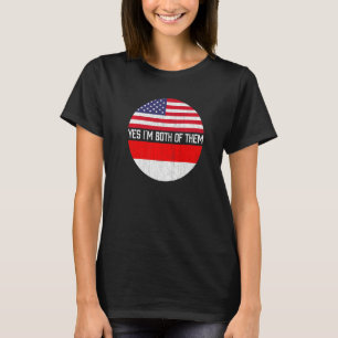 HalfAmerikaanse halfIndonesische Amerikaanse vlagf T-shirt