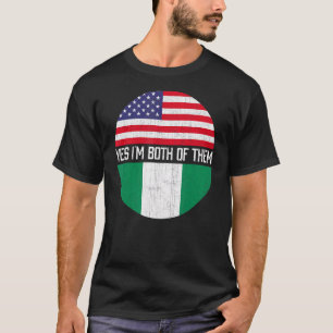 HalfAmerikaanse halfNigeriaanse Amerikaanse vlag H T-shirt