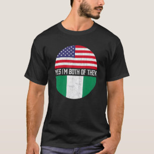 HalfAmerikaanse halfNigeriaanse Amerikaanse vlag H T-shirt