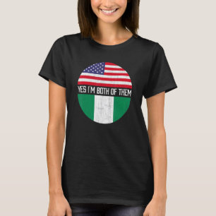 HalfAmerikaanse halfNigeriaanse Amerikaanse vlag H T-shirt