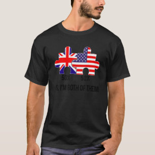 HalfAmerikaanse halve Britse vlag Verenigde Staten T-shirt
